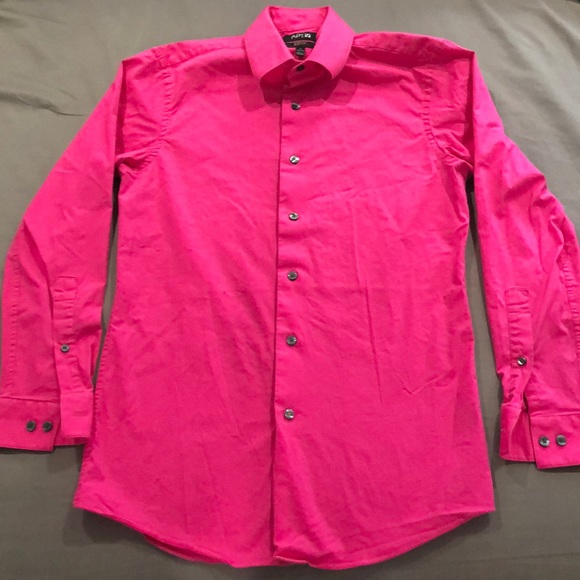 Apt 9 Mens Dress Shirt Button Down Slim Fit Long Sleeve - Picture 2 of 8